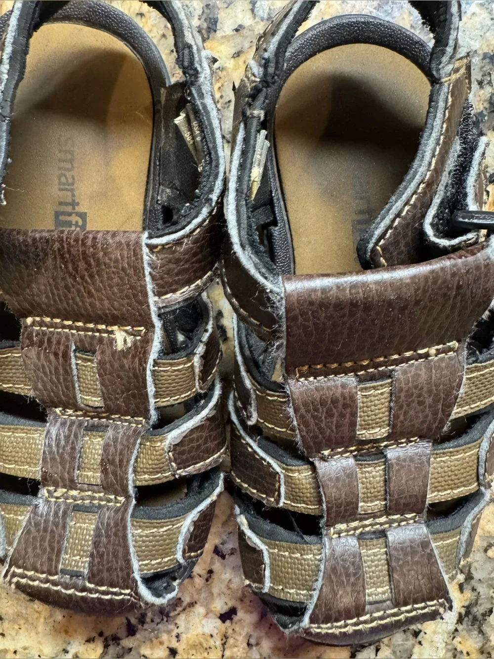 Smartfit Toddler Boys Brown Fisherman Sandals Size 9